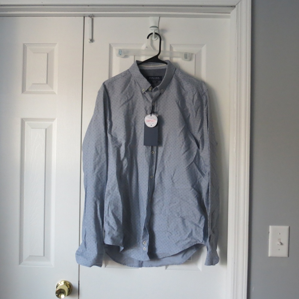 Blue Zara Man Dress Shirt